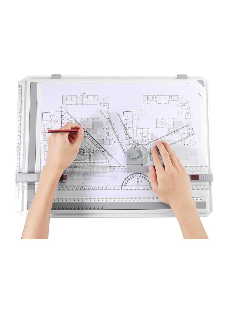 Generic - A3 Artboard With Ruler And 2 Side Holders Multifunction Drafting  Adjustable Measuring System Angle Parallel Motion Drawing Board - Image 1