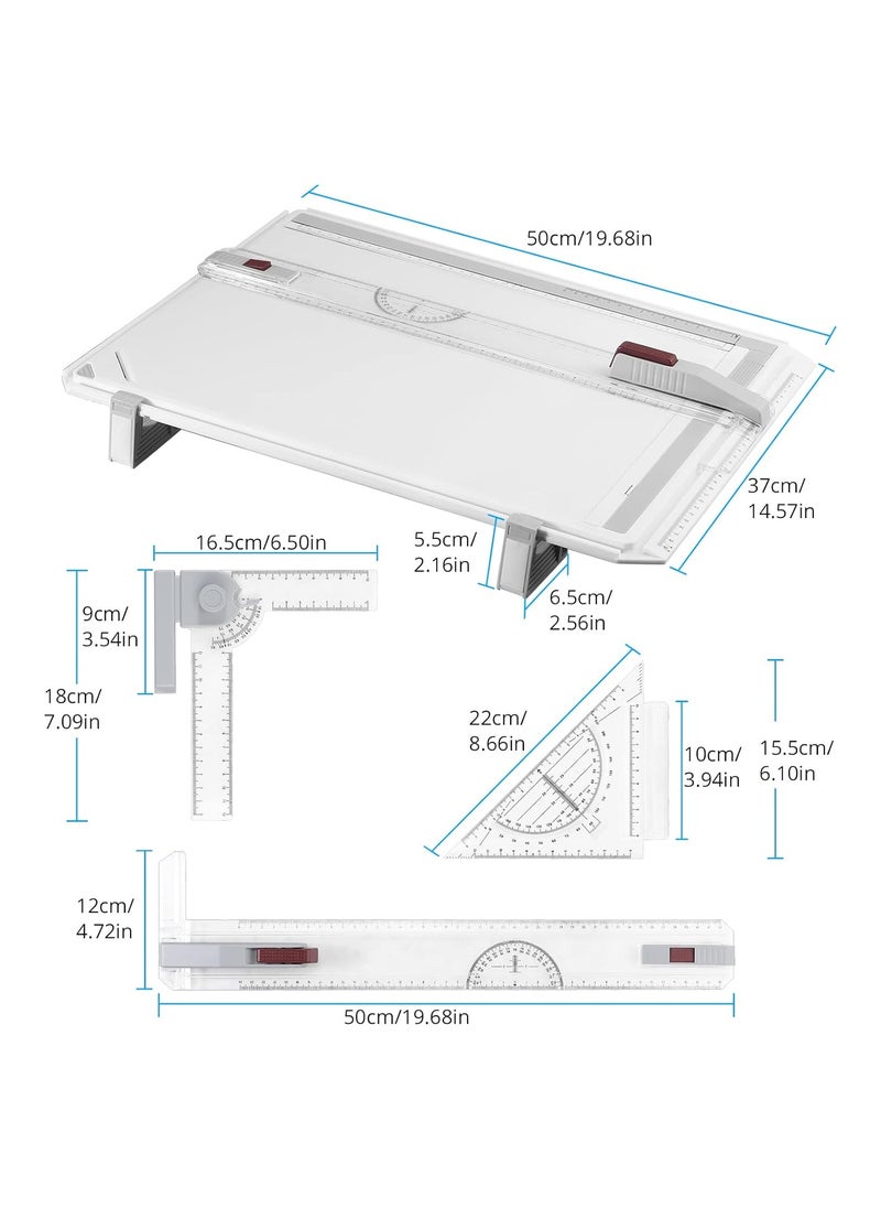 Generic - A3 Artboard With Ruler And 2 Side Holders Multifunction Drafting  Adjustable Measuring System Angle Parallel Motion Drawing Board - Image 1