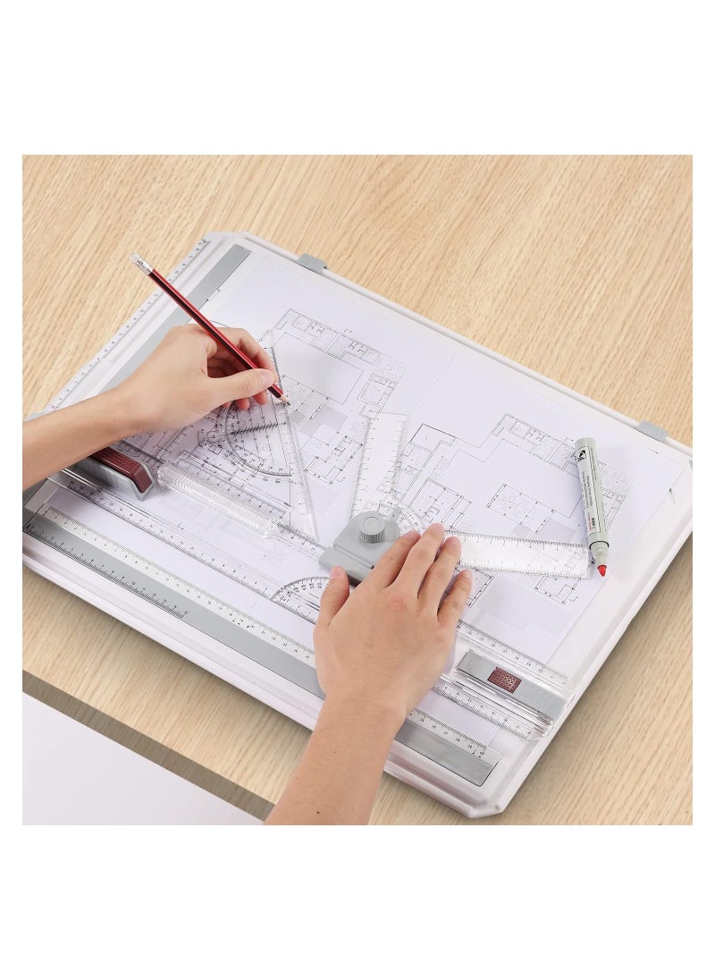 Generic - A3 Artboard With Ruler And 2 Side Holders Multifunction Drafting  Adjustable Measuring System Angle Parallel Motion Drawing Board - Image 1