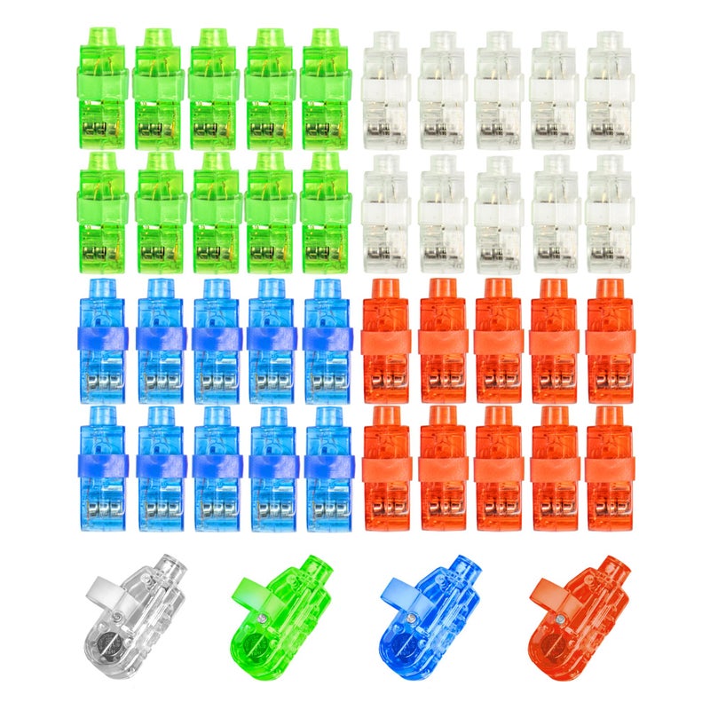 Novelty Place 40Pcs LED Party Finger Lights for Kids with Screw-Secured, LED Finger Flashlight Light Up Finger Ring Toys for Party Favor, Halloween, Raves, Concert Shows - Image 1