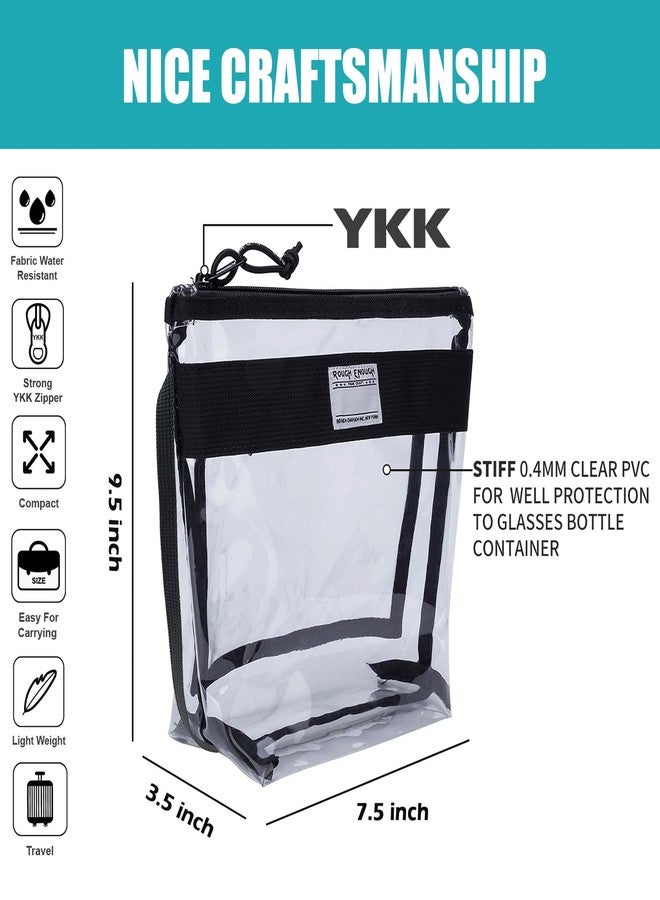 RE ROUGH ENOUGH Rough Enough Clear Toiletry Bag Makeup Organizer Cosmetic Pouch with Zipper Handle for Travel Beach Essentials Storage - Image 3