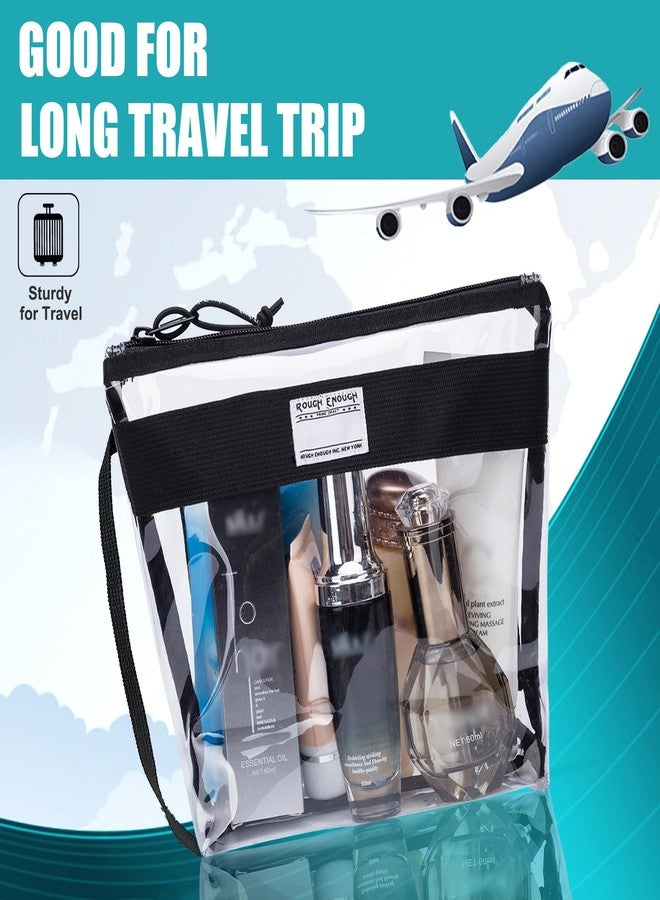 RE ROUGH ENOUGH Rough Enough Clear Toiletry Bag Makeup Organizer Cosmetic Pouch with Zipper Handle for Travel Beach Essentials Storage - Image 2