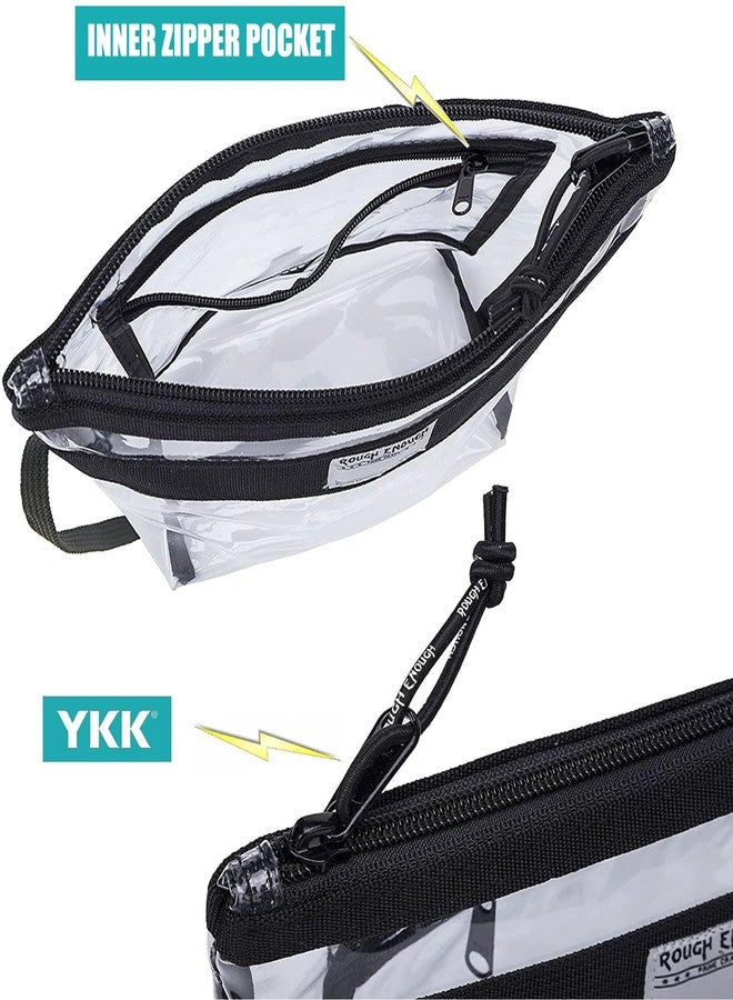 RE ROUGH ENOUGH Rough Enough Clear Toiletry Bag Makeup Organizer Cosmetic Pouch with Zipper Handle for Travel Beach Essentials Storage - Image 5