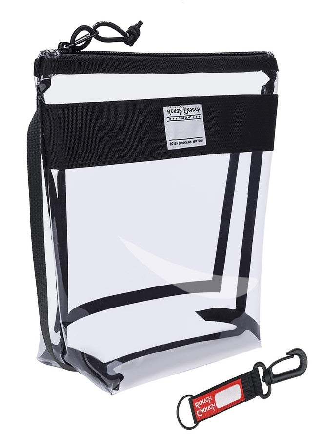 RE ROUGH ENOUGH Rough Enough Clear Toiletry Bag Makeup Organizer Cosmetic Pouch with Zipper Handle for Travel Beach Essentials Storage - Image 1