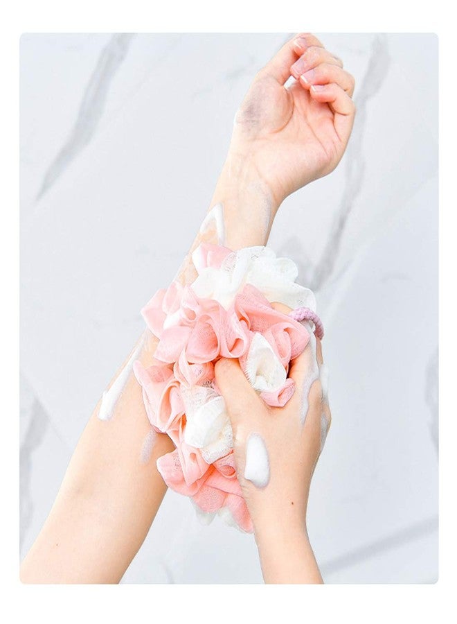 LissomPlume Bath Shower Sponge Loofah Mesh Pouf Brush Ball Exfoliating Accessory Pink Color - Image 5