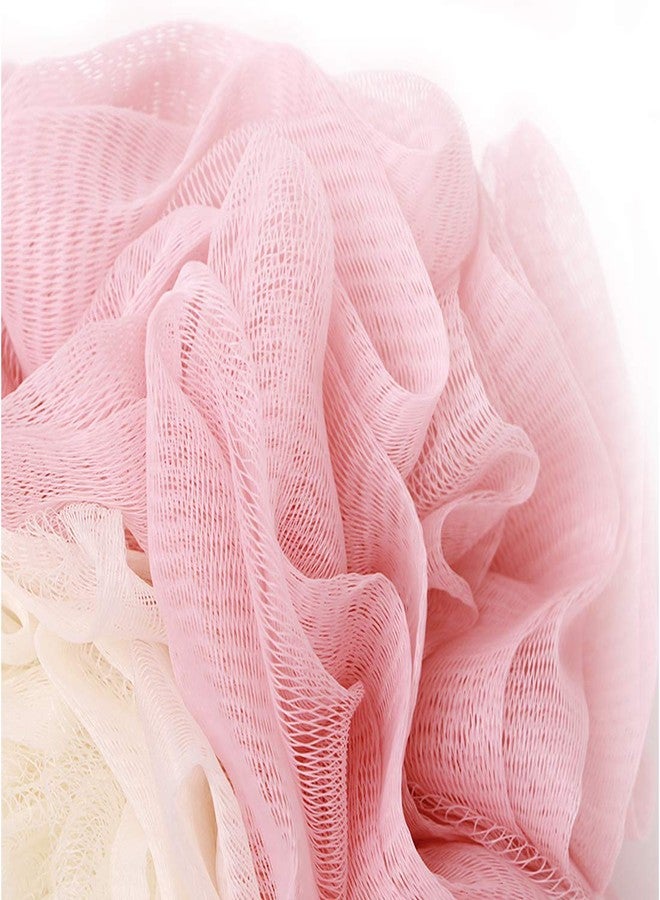 LissomPlume Bath Shower Sponge Loofah Mesh Pouf Brush Ball Exfoliating Accessory Pink Color - Image 3
