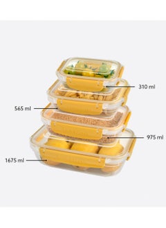 Dunia Fresh & Lock Rectangular 4-Piece Plastic Cans Set for Refrigerator with Airtight Lid - Storage Solution - BPA-Free | Lead-Free(310-565-975-1675 ML) - pzsku/Z3B358722A6CE8891D633Z/45/_/1711504889/c2695352-9b10-4c30-ba4d-81d30408ff6b