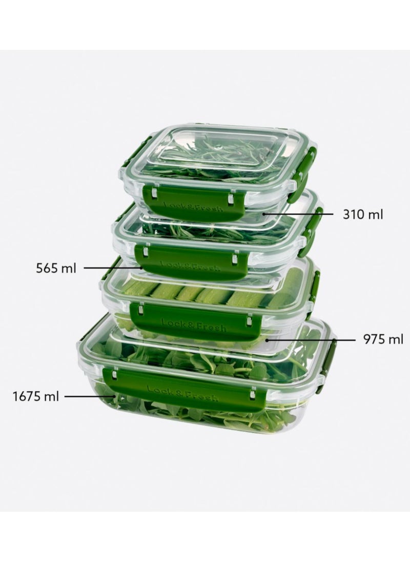 Dunia Fresh & Lock Rectangular 4-Piece Plastic Cans Set for Refrigerator with Airtight Lid - Storage Solution - BPA-Free | Lead-Free(310-565-975-1675 ML) - pzsku/Z3B358722A6CE8891D633Z/45/_/1711504899/6f252d28-1626-4701-ba22-b068c2453a44