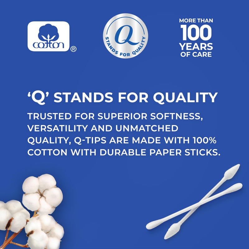 Q-Tips Cotton Swabs, Variety Pack, Original, Hygiene Shield and Precision Tips for Home, First Aid and Beauty Care, Made with 100% Cotton, 1440 Count - Image 2