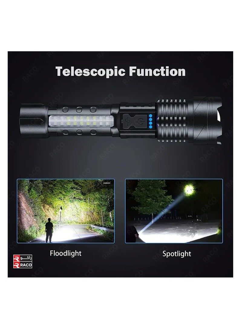 RACO Rechargeable LED Torch Flashlights High Lumens Long Range, High Beam LED Handheld Flashlight, Bright Long Throw USB C Flash Light, For Outdoor Camping, Fishing, Hunting, Climbing 2600mAh - Image 3