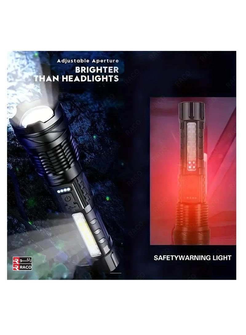 RACO Rechargeable LED Torch Flashlights High Lumens Long Range, High Beam LED Handheld Flashlight, Bright Long Throw USB C Flash Light, For Outdoor Camping, Fishing, Hunting, Climbing 2600mAh - Image 4