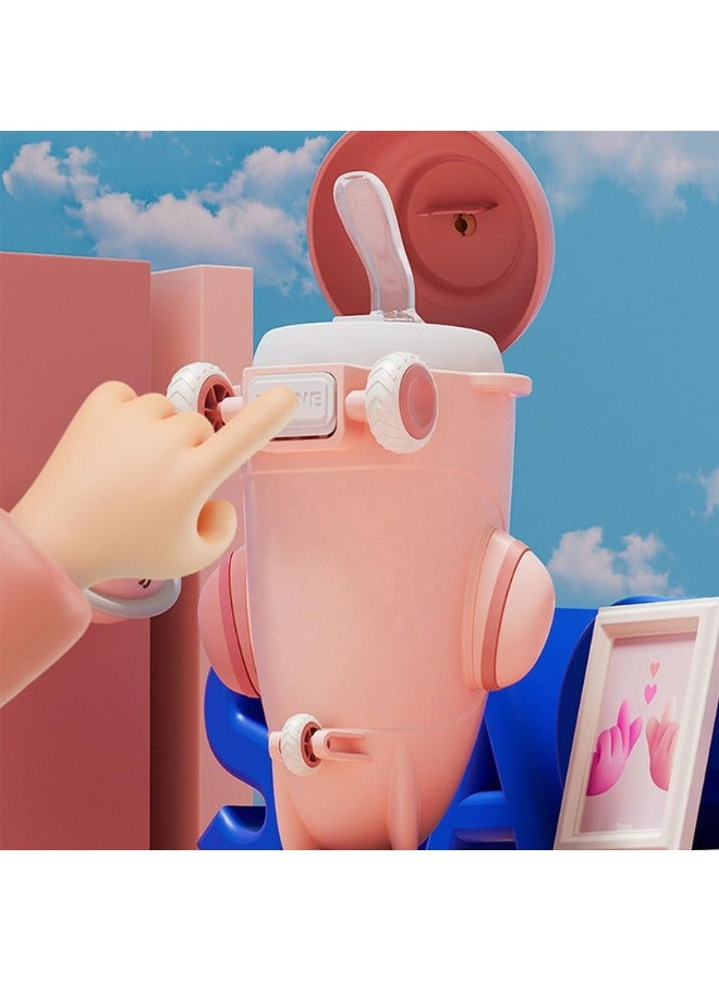 Twisoo Twisoo Plane Shape Kids Water Bottle with Straw - 500ml, Cute Reusable Drinking Bottle, Leak-Resistant, BPA-Free, Wide Mouth, with Strap and Stickers ( Pink ) - Image 5