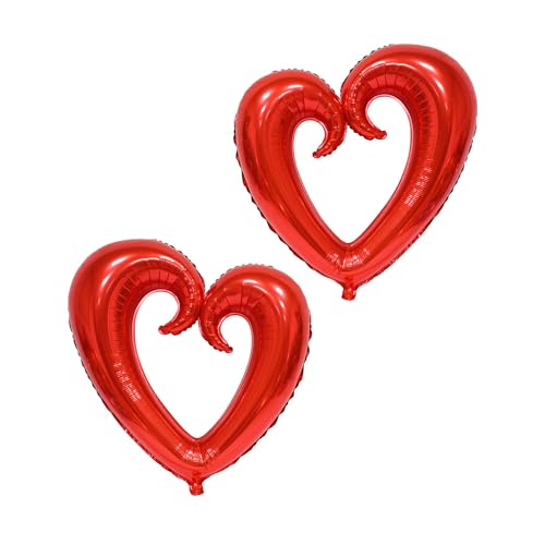 Dzrige 40 Inch Red Heart Foil Balloons Valentines Day Love Heart Shaped Mylar Balloons for Valentines Day Party Engagement Anniversary Wedding Birthday Decor Supplies 2 Pcs - Image 1
