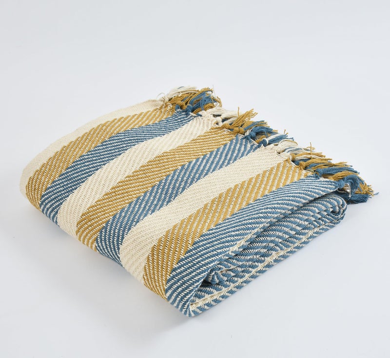 Furnofy 100% Cotton 100 TC Sofa Throw | Handmade Throw - 50X60 Inches (Multicolor) - Image 3