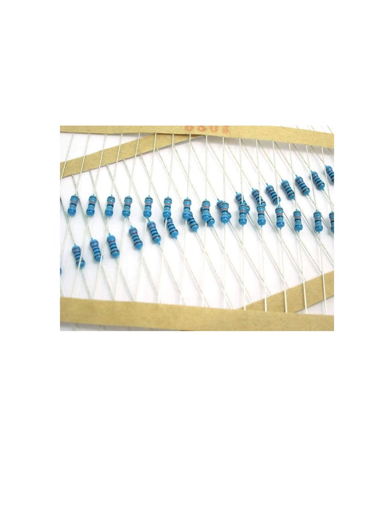 1/4W Metal Film Resistor, 5 Colour Ring Band 1% Ω Ohms Tolerance, For Electrical DIY Pack of 50 (1/4W 2.2KΩ (2200ohms))  - Image 3