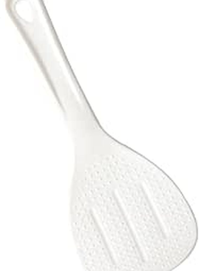 White Nonstick Rice Spatula and Serving Spoon Compact Kitchen Utensil - Image 1