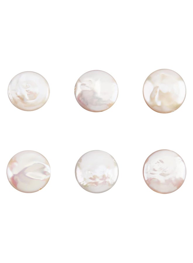 Beads 6pcs Coin Shape Freshwater Pearl Beads, Large Size 12~13mm Flat Round Design, Irregular Pearl Pendant for Jewelry Making, Earrings, Jewelry Making  - Image 1