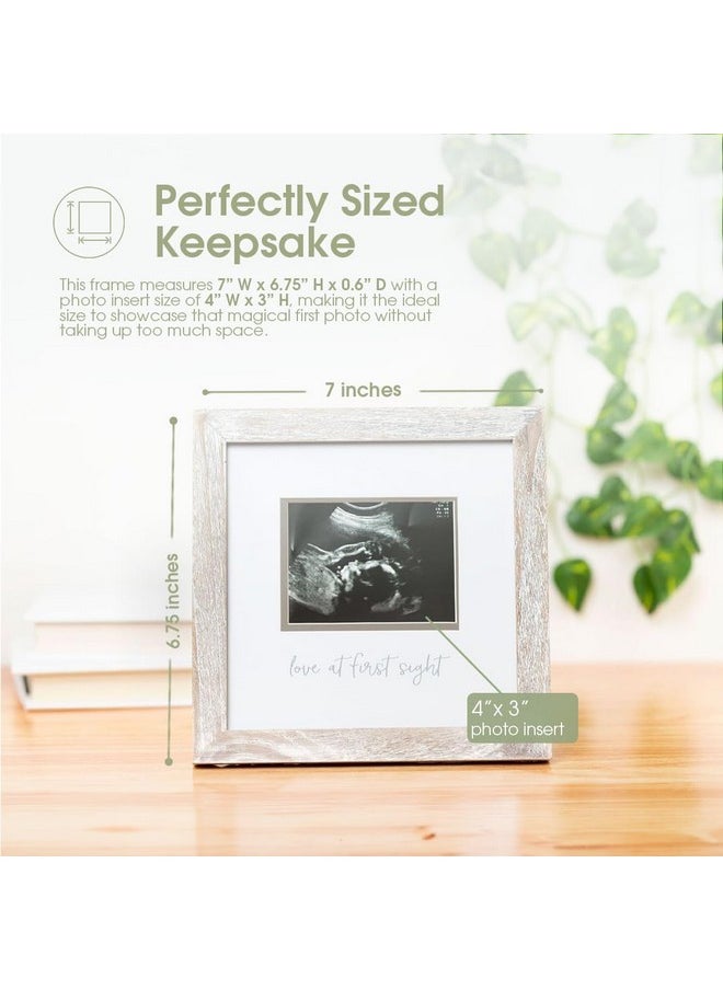 pearhead Love At First Sight Sonogram Picture Frame, Gender Neutral Ultrasound Keepsake, Holiday Baby Gift, Christmas Gift For Expecting Parents, Ideal Pregnancy Gift, Baby Shower And Nursery Decor, 4” X 3” Photo Insert, Rustic  - Image 2