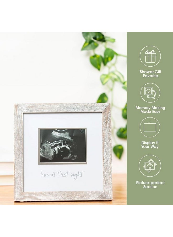 pearhead Love At First Sight Sonogram Picture Frame, Gender Neutral Ultrasound Keepsake, Holiday Baby Gift, Christmas Gift For Expecting Parents, Ideal Pregnancy Gift, Baby Shower And Nursery Decor, 4” X 3” Photo Insert, Rustic  - Image 5