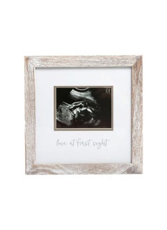 pearhead Love At First Sight Sonogram Picture Frame, Gender Neutral Ultrasound Keepsake, Holiday Baby Gift, Christmas Gift For Expecting Parents, Ideal Pregnancy Gift, Baby Shower And Nursery Decor, 4” X 3” Photo Insert, Rustic  - Image 1