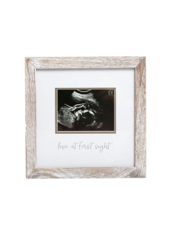 pearhead Love At First Sight Sonogram Picture Frame, Gender Neutral Ultrasound Keepsake, Holiday Baby Gift, Christmas Gift For Expecting Parents, Ideal Pregnancy Gift, Baby Shower And Nursery Decor, 4” X 3” Photo Insert, Rustic  - Image 1