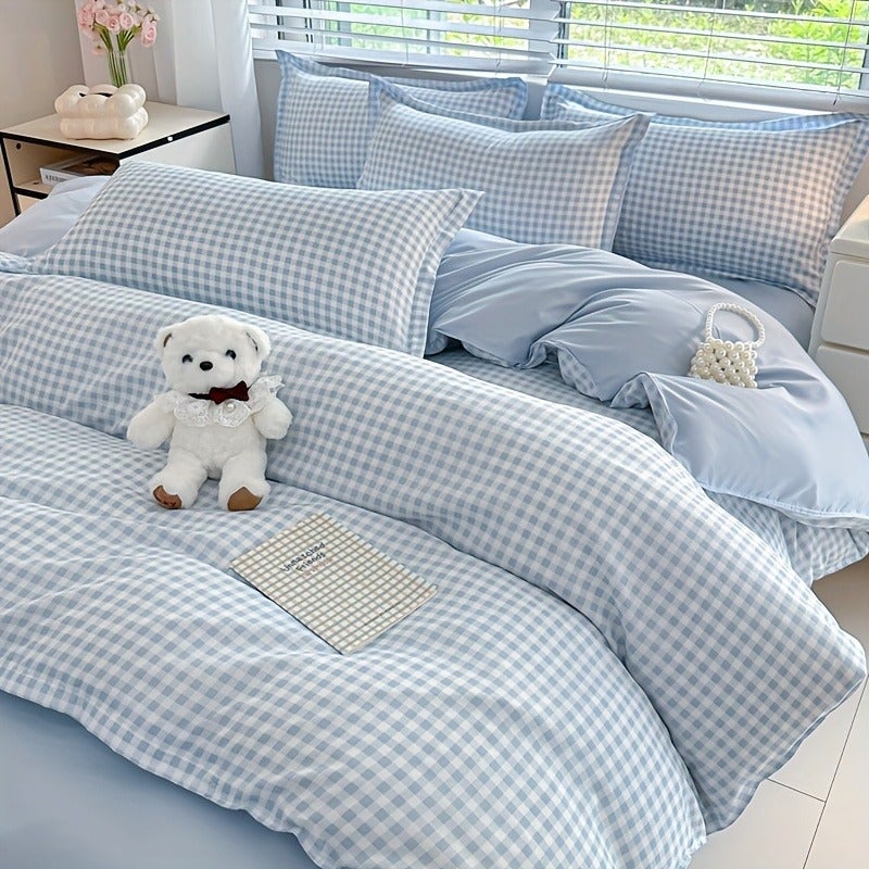 Luxurious 4pcs Bedding - Soft And Breathable Floral Print Duvet Cover, Flat Sheet, And Pillowcases - Skin-Friendly Polyester, Machine Washable - Perfect for All Seasons - Image 2