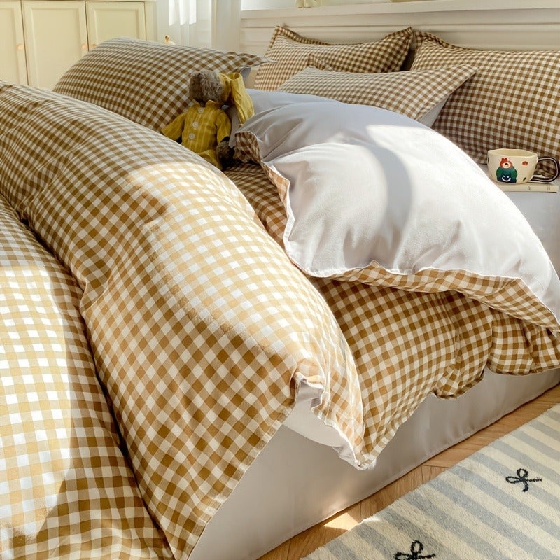 Luxurious 4pcs Bedding - Soft And Breathable Floral Print Duvet Cover, Flat Sheet, And Pillowcases - Skin-Friendly Polyester, Machine Washable - Perfect for All Seasons - Image 4
