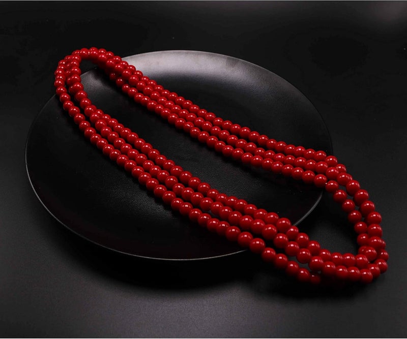 Aisansty Long Pearl Necklaces for Women Cream White Faux Pearl Strand Layered Necklace Costume Jewelry - Image 3