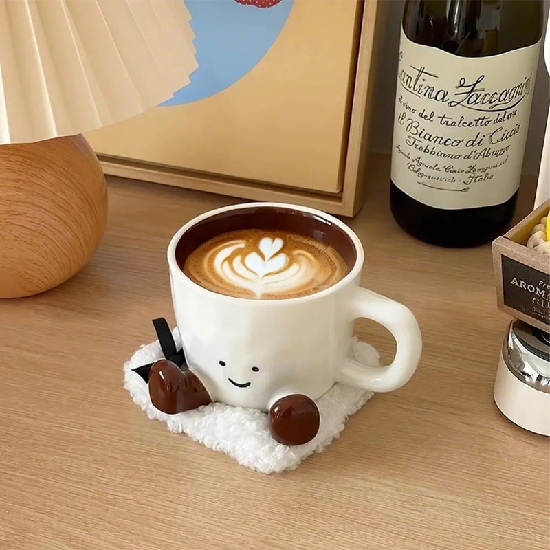 MSJGA Cute Coffee Mug for Women, Ceramic Funny Coffee Cup - 12 oz Novelty Unique Teacup with Handle - Artistic Coffee Mug for Family, Friends, Coworkers - Image 4