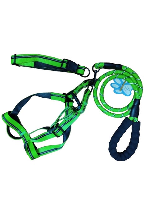 Dog Collar and Leash, Heavy Duty Paracord Rope Dog Training Collar and Leash, Soft to the Skin for Small, Medium and Large Dogs (Size L)