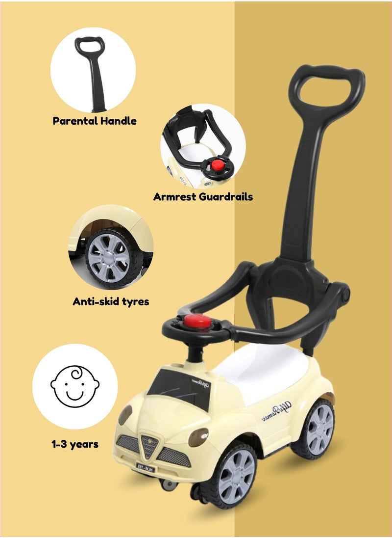 Moms Magic Stroller Sliding Walking Car for Kids – Interactive Toy with Music, Lights, Armrest Guardrails & Parental Handle  - Image 4
