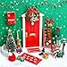 Bbiamsleep 31 Pcs Christmas Elf Fairy Door Kit Tiny Wooden Miniature Fairy Doors with Christmas Decoration Accessories for Mini House Xmas DecorRed - Image 2