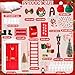 Bbiamsleep 31 Pcs Christmas Elf Fairy Door Kit Tiny Wooden Miniature Fairy Doors with Christmas Decoration Accessories for Mini House Xmas DecorRed - Image 4