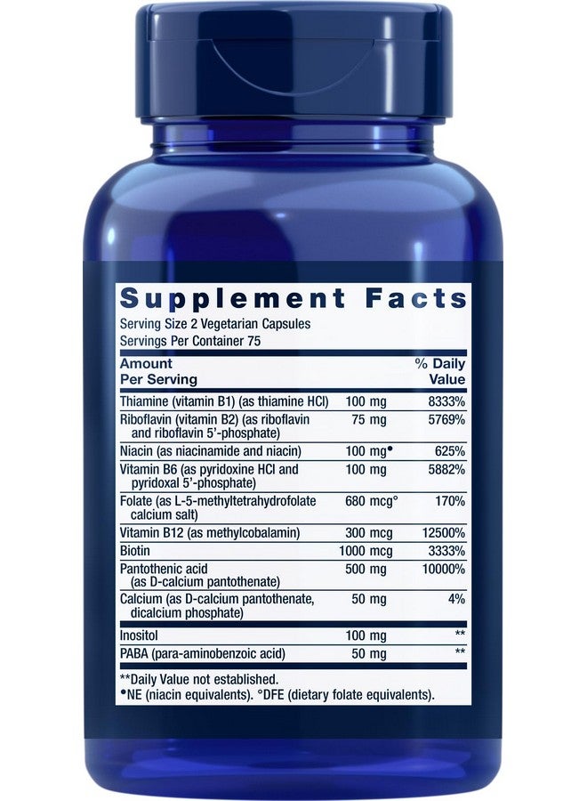 Life Extension BioActive Complete B-Complex, 150 Vegetarian Capsules - Image 2