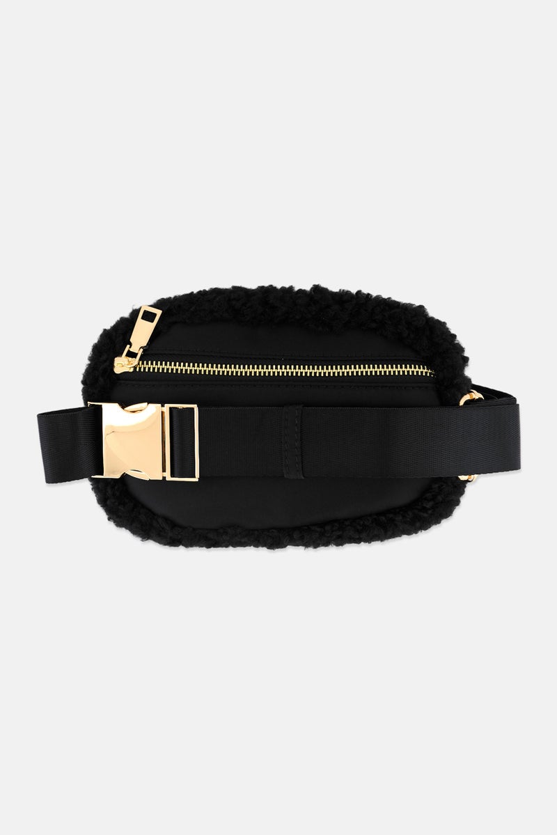 Urban Expressions Women Textured Fanny Bag 19 L x 13 H x 5 W cm, Black  - Image 2
