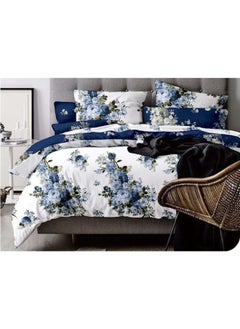 King Size Duvet Cover Set 100% Egyptian Cotton Modern Style Fitted Bedsheet Set 360 Elastic Easy Care 400 Thread Count Bedding Set With 4 Matching Pillowcases 220x240 cm