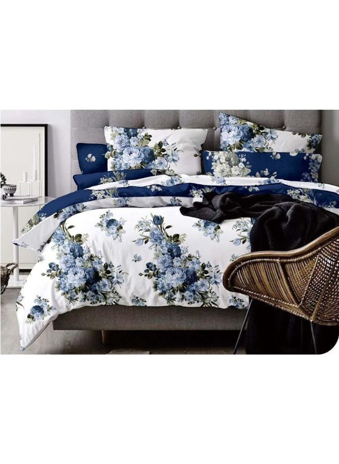 AL RAID - King Size Duvet Cover Set 100% Egyptian Cotton Modern Style Fitted Bedsheet Set 360 Elastic Easy Care 400 Thread Count Bedding Set With 4 Matching Pillowcases 220x240 cm - Image 1