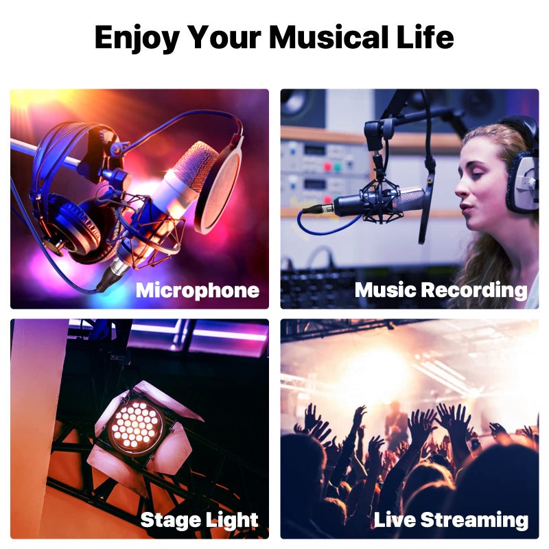 EBXYA كابل EBXYA XLR بطول 50 قدم - حزمة متميزة من كابل ميكروفون متوازن مع كابل ميكروفون مكبر صوت 3 دبابيس XLR ذكر إلى أنثى، أزرق - Image 5