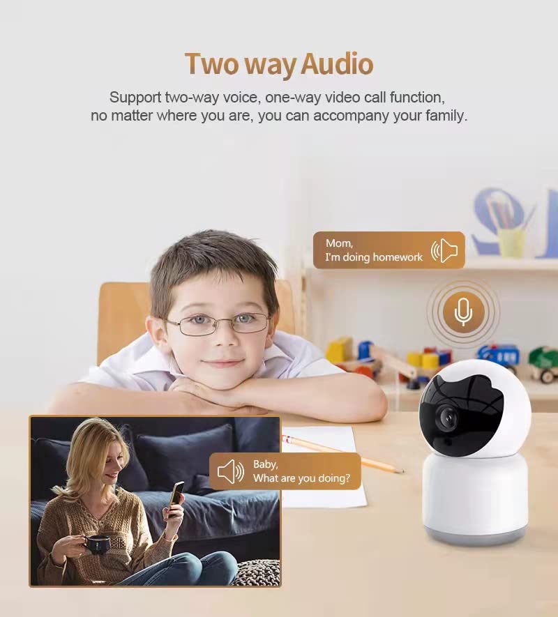Bawofu Home Security Camera, Tuya 3MP Indoor Pan-Tilt Smart Camera for Baby & Pet with Motion Tracking, 2-Way Audio, IR Night Vision, Siren, Compatible with Alexa & Google Home, 2.4GHz WiFi - Image 3