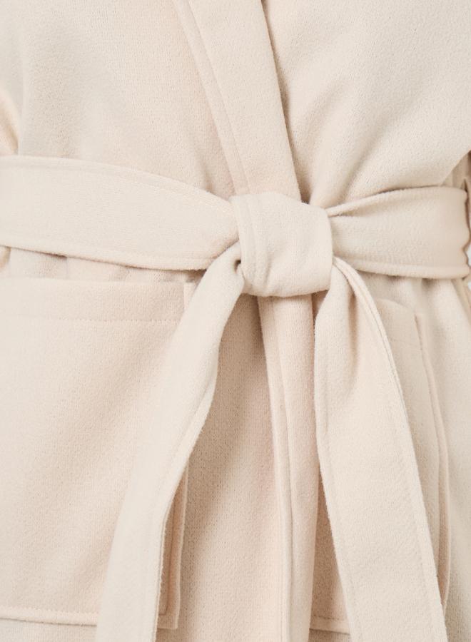 Take Two Faux Fur Hooded Coat with Tie Belt - Image 4