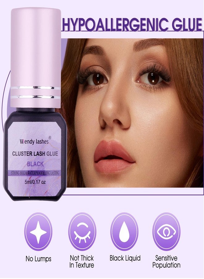WENDY LASHES Fast-Drying Eyelash Extension Glue for Professionals - 1-2 Second Strong Hold Waterproof & Long Lasting 8 Weeks Salon-Grade Lash Adhesive(Black,5ml) - Image 4