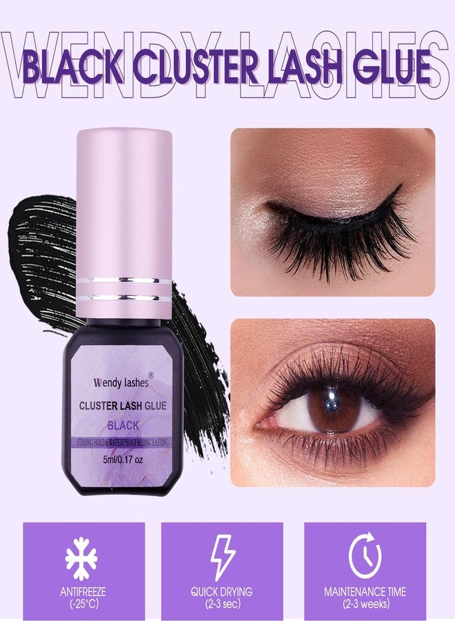 WENDY LASHES Fast-Drying Eyelash Extension Glue for Professionals - 1-2 Second Strong Hold Waterproof & Long Lasting 8 Weeks Salon-Grade Lash Adhesive(Black,5ml) - Image 5