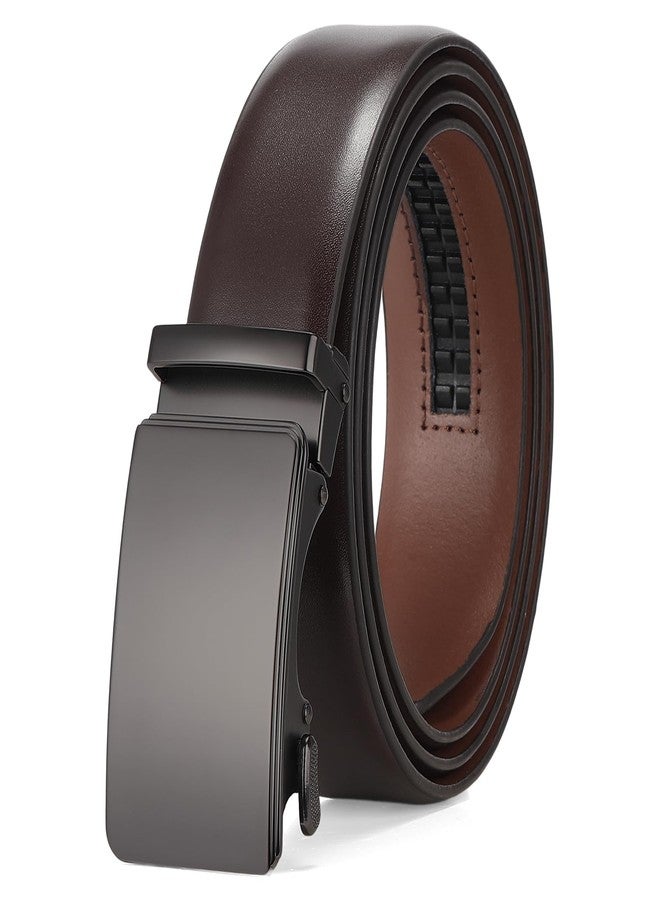 SENDEFN Men's Leather Belt - Automatic Ratchet Slide Buckle, Easy Trim-to-Fit Function, Packaged with Gift Box - Image 1