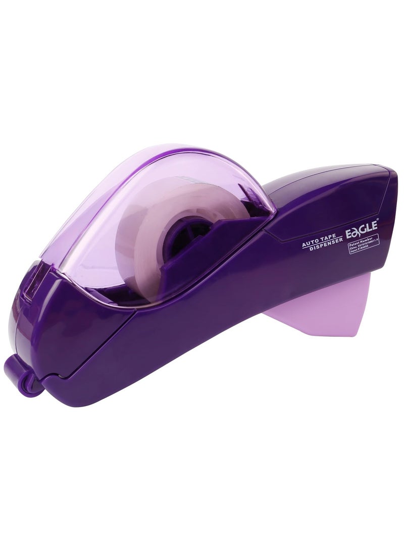 Eagle Automatic Tape Dispenser, Tape Single Handheld Design perfect for Christmas and home gift wrapping, Free 1 Roll of 0.75 Inch (19 mm) Tapes Purple - Image 1