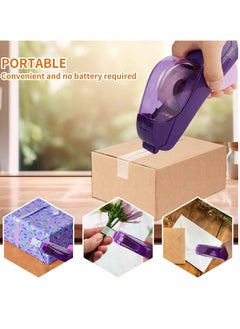 Eagle Automatic Tape Dispenser, Tape Single Handheld Design perfect for Christmas and home gift wrapping, Free 1 Roll of 0.75 Inch (19 mm) Tapes Purple  - Image 2