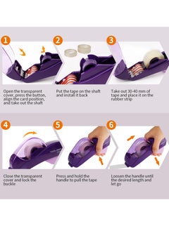 Eagle Automatic Tape Dispenser, Tape Single Handheld Design perfect for Christmas and home gift wrapping, Free 1 Roll of 0.75 Inch (19 mm) Tapes Purple  - Image 3