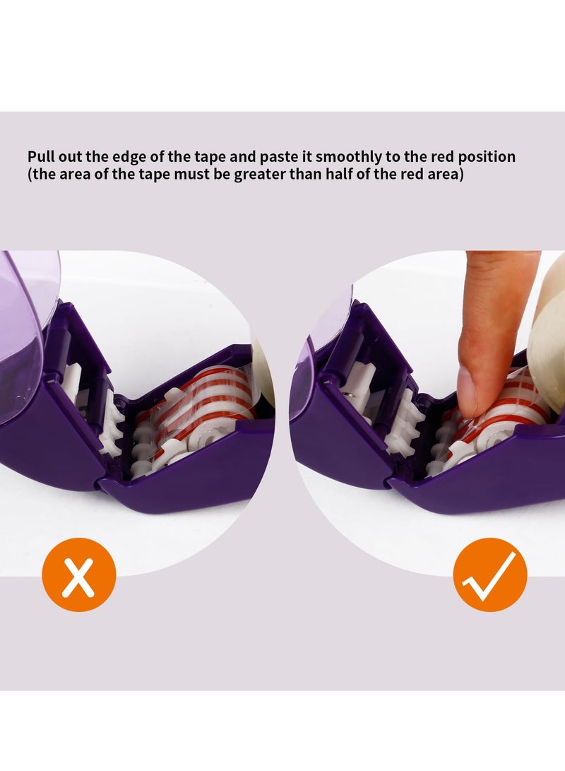 Eagle Automatic Tape Dispenser, Tape Single Handheld Design perfect for Christmas and home gift wrapping, Free 1 Roll of 0.75 Inch (19 mm) Tapes Purple - Image 4