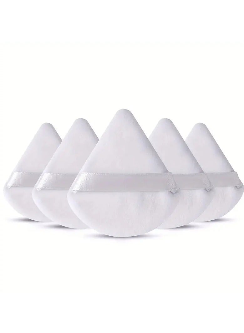ORiTi Powder Puff 5 pcs Make Up Puff FaceSoft TrianglePowder Puffs for Loose Powder MineralPowder Baby Powder Velous Cosmetic Foundation Sponges Blender - Black - Image 4