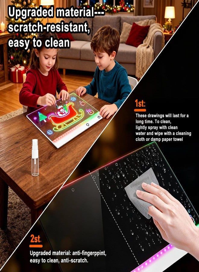 momozzle Led Drawing Board with 13 Light Effects, 17" Rechargeable Glow Doodle LED Note Board with Colors, Neon Light Up Drawing Tablet Gifts for Kids for Education Birthday Christmas Gift Ideas - Image 5