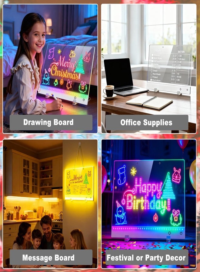 momozzle Led Drawing Board with 13 Light Effects, 17" Rechargeable Glow Doodle LED Note Board with Colors, Neon Light Up Drawing Tablet Gifts for Kids for Education Birthday Christmas Gift Ideas - Image 4